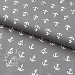 Bavlněná látka Anchors grey