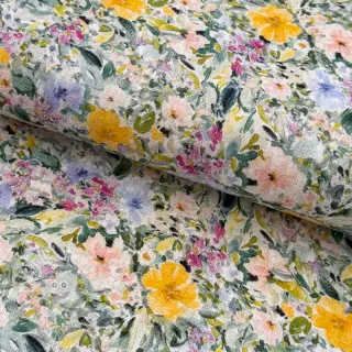 Viskóza se lnem CREPE Flowers Simi digital print
