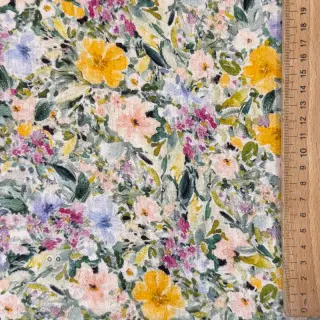 Viskóza se lnem CREPE Flowers Simi digital print