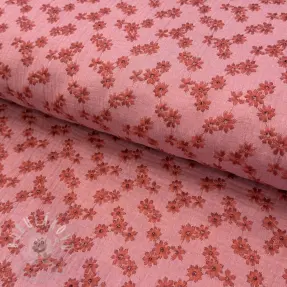 Dvojitá gázovina/mušelín EMBROIDERY Tossed flowers blush