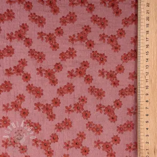 Dvojitá gázovina/mušelín EMBROIDERY Tossed flowers blush