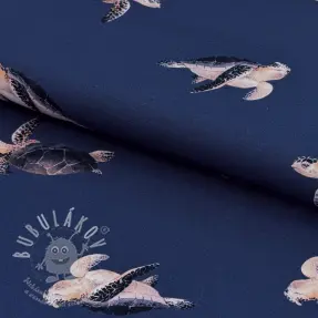 Úplet Turtle midnight blue digital print