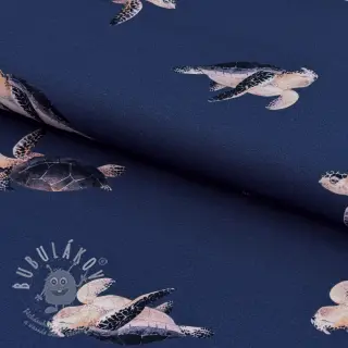 Úplet Turtle midnight blue digital print