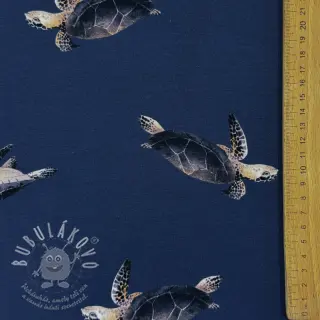 Úplet Turtle midnight blue digital print