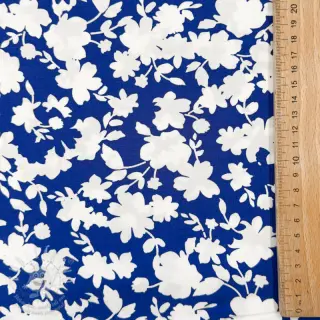 Viskóza STRETCH Flowers cobalt