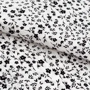 Spoločenské a dámske látky MAGNOLIA STRETCH Flowers white