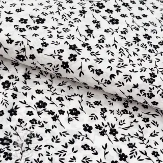 Spoločenské a dámske látky MAGNOLIA STRETCH Flowers white