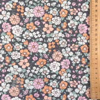Bavlněná látka Flowers navy ORGANIC