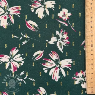 Viskóza LUREX Flowers dark emerald