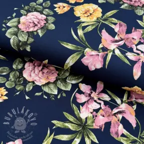 Spoločenské a dámske látky SOFT SKIN navy