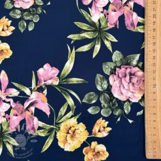 Spoločenské a dámske látky SOFT SKIN navy
