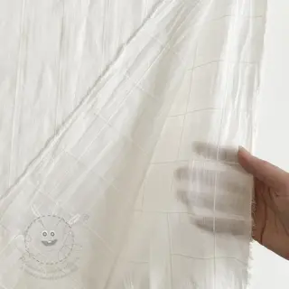 Bavlněná látka VOILE DOBBY off white
