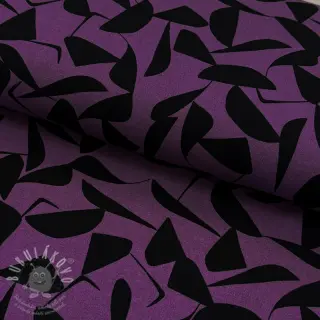 Viskóza POPLIN STRETCH Abstract purple