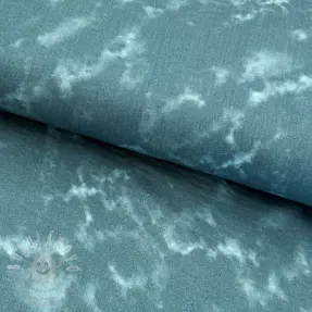 Dvojitá gázovina/mušelín TIE DYE dark cyan