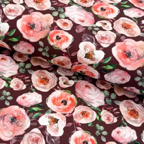 Úplet Roses burgundy digital print
