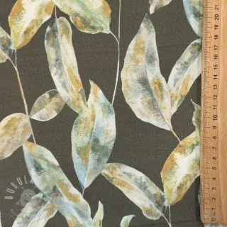 Dekorační látka Leaves army green digital print