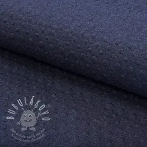 Teplákovina Embossed indigo melange
