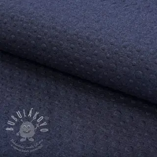 Teplákovina Embossed indigo melange