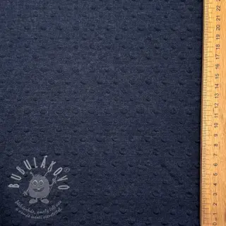 Teplákovina Embossed indigo melange