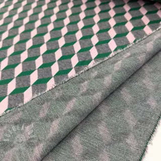 Látka na dámský kostým KNITTED JACQUARD Graphic green