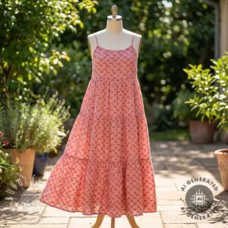 Dvojitá gázovina/mušelín EMBROIDERY Tossed flowers blush