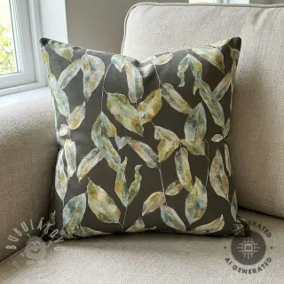 Dekorační látka Leaves army green digital print