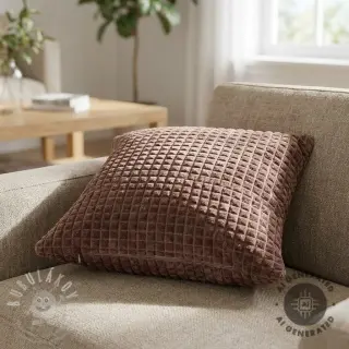 Dekorační látka VELOURS DECO SQUARE brown