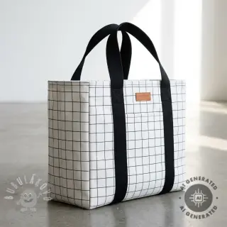 Dekorační látka premium Perfect grid lines black
