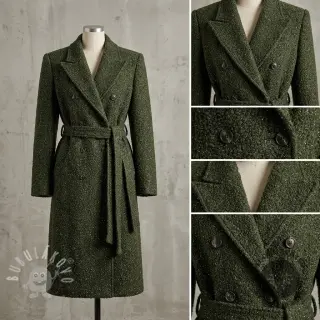 Kabátovina BOUCLE LUREX dark green