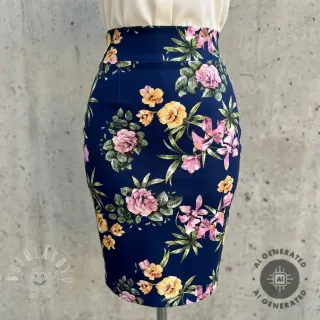 Spoločenské a dámske látky SOFT SKIN navy