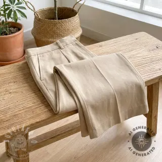 TENCEL s lnem beige