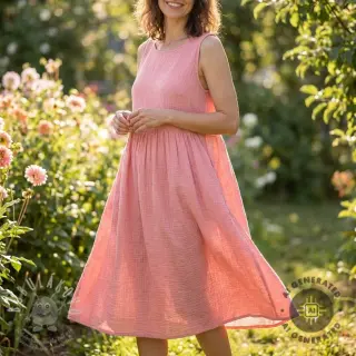 Dvojitá gázovina/mušelín soft rose ORGANIC