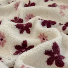 Kabátovina TEDDY JACQUARD Flowers off white
