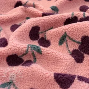 Kabátovina TEDDY JACQUARD Cherries pink