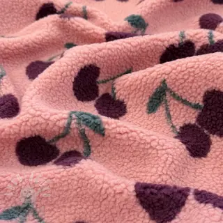 Kabátovina TEDDY JACQUARD Cherries pink