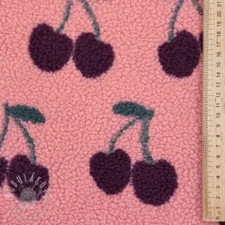 Kabátovina TEDDY JACQUARD Cherries pink