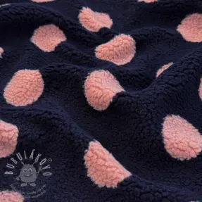 Kabátovina TEDDY JACQUARD Dots navy
