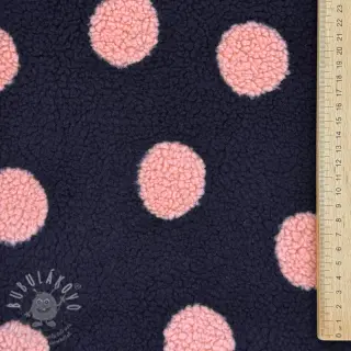 Kabátovina TEDDY JACQUARD Dots navy