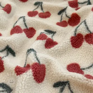 Kabátovina TEDDY JACQUARD Cherries ecru