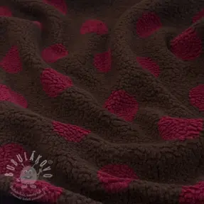 Kabátovina TEDDY JACQUARD Dots dark brown