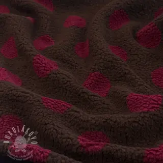 Kabátovina TEDDY JACQUARD Dots dark brown