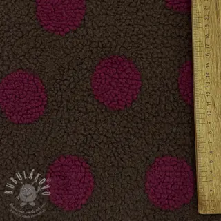 Kabátovina TEDDY JACQUARD Dots dark brown