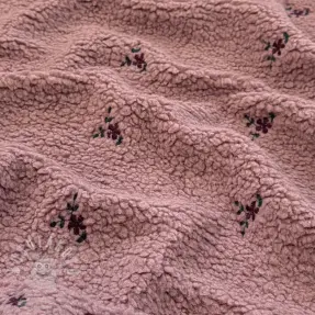 Kabátovina TEDDY EMBROIDERY Flowers mauve