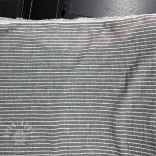 Dvojitá gázovina/mušelín YARN DYED Stripes grey 2nd class