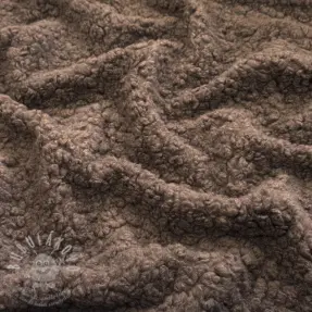 Kabátovina TEDDY BOUCLÉ dark brown