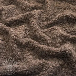 Kabátovina TEDDY BOUCLÉ dark brown