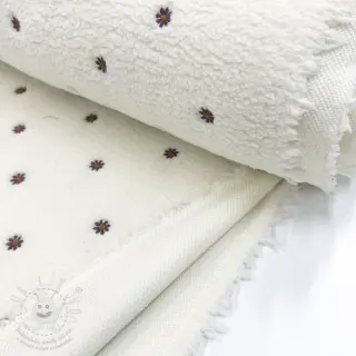 Kabátovina TEDDY EMBROIDERY Mini ecru