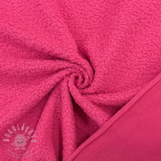 Fleece TEDDY DOUBLE SIDED pink neon