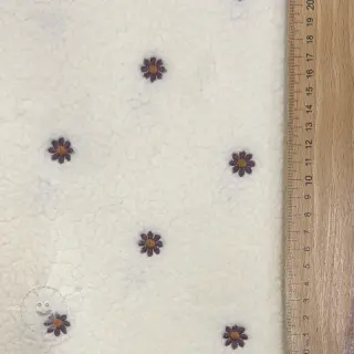 Kabátovina TEDDY EMBROIDERY Mini ecru