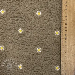Kabátovina TEDDY EMBROIDERY Mini taupe